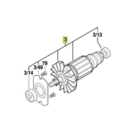 Induit perforateur Bosch GBH 2-28, GBH 2-28 DV, GBH 2-28 DFV, GBH 2-28 F