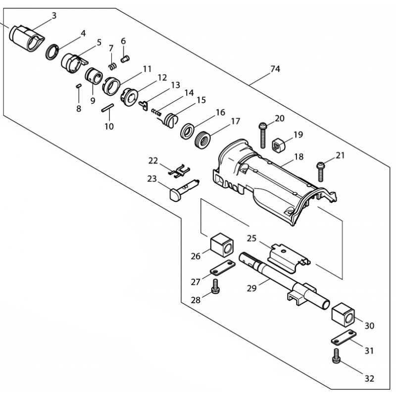 Porte lame scie sabre Makita JR3050T - 127399-9