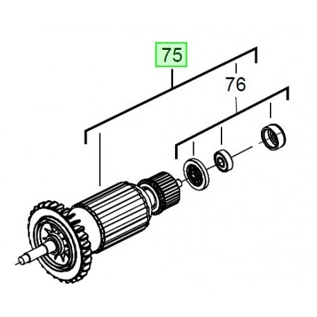 Induit meuleuse Milwaukee/AEG 4931441099