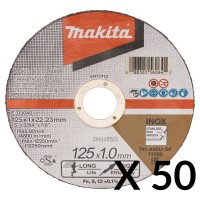 Disques à tronçonner - 125 x 1,0 mm, Métal/Inox (x50) Makita - E-03040-50