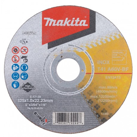 Disque à tronçonner, 125 x 1,0 mm, Métal/Inox (x1) Makita - E-03040